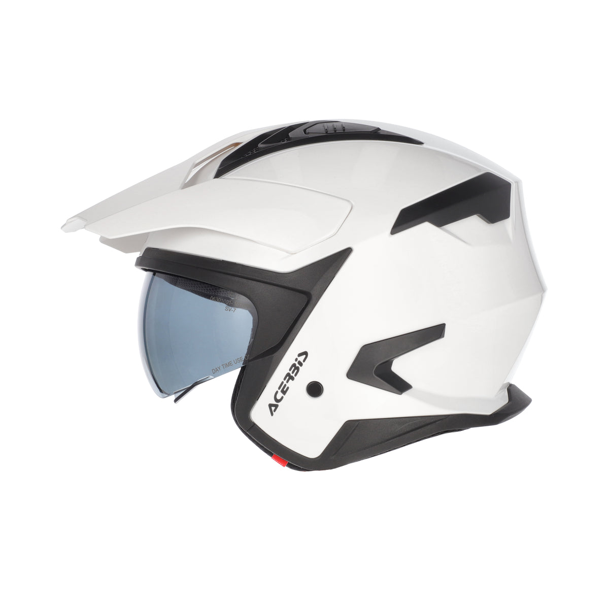 Acerbis Casco Jet Aria Evo Solid Bianco vista 4