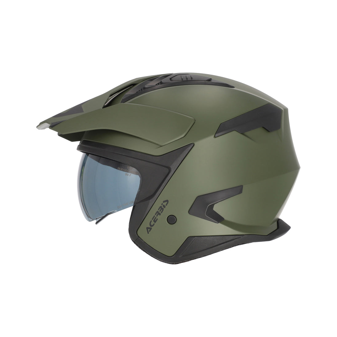 Acerbis Casco Jet Aria Evo Solid Verde Militare vista 4