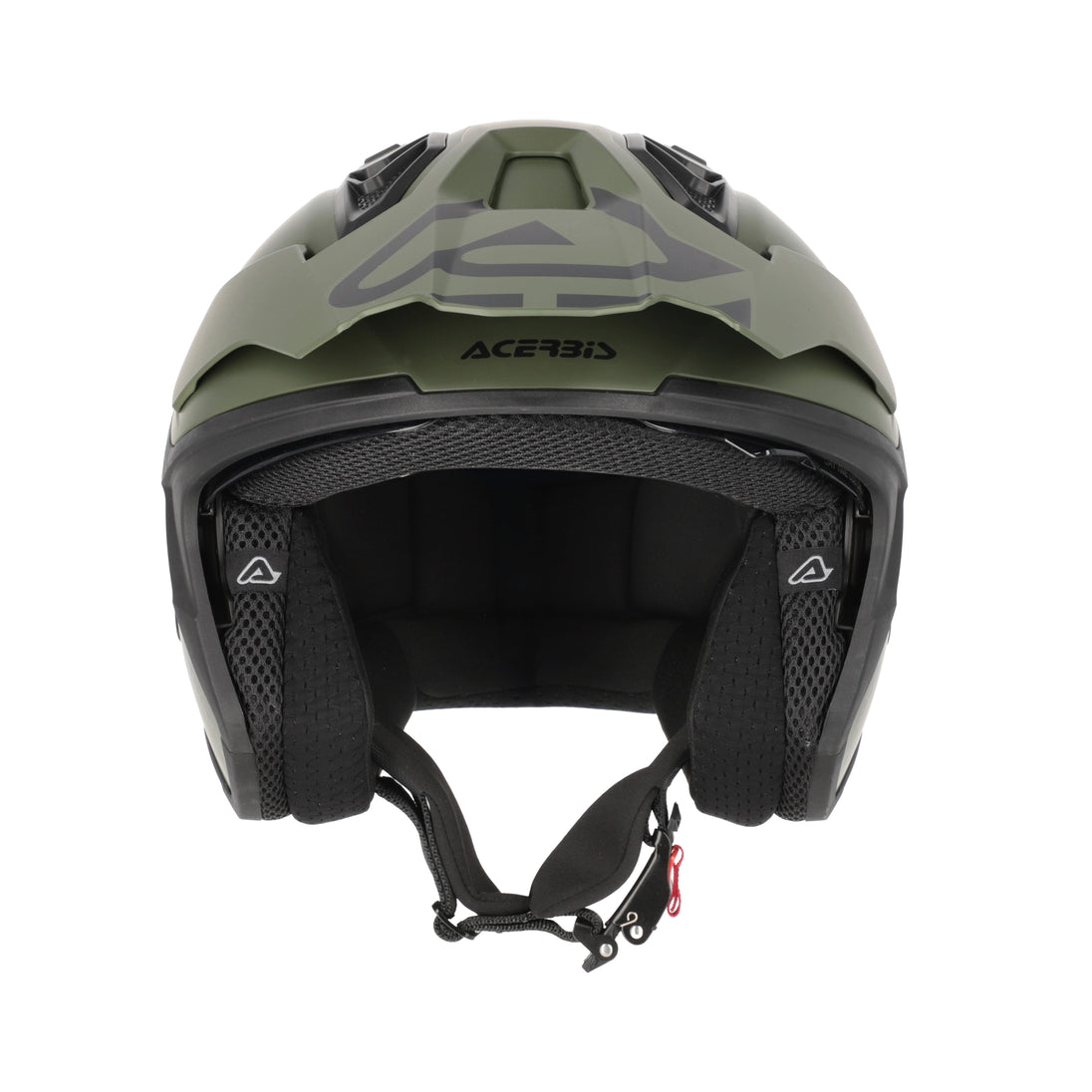 Acerbis Casco Jet Aria Evo Solid Verde Militare vista 5