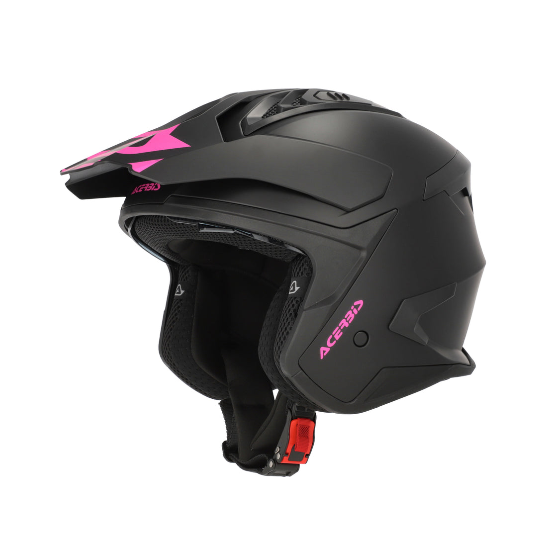 Acerbis Casco Jet Aria Evo Solid Nero/Rosa vista 1