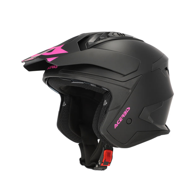 Acerbis Casco Jet Aria Evo Solid Nero/Rosa vista 1