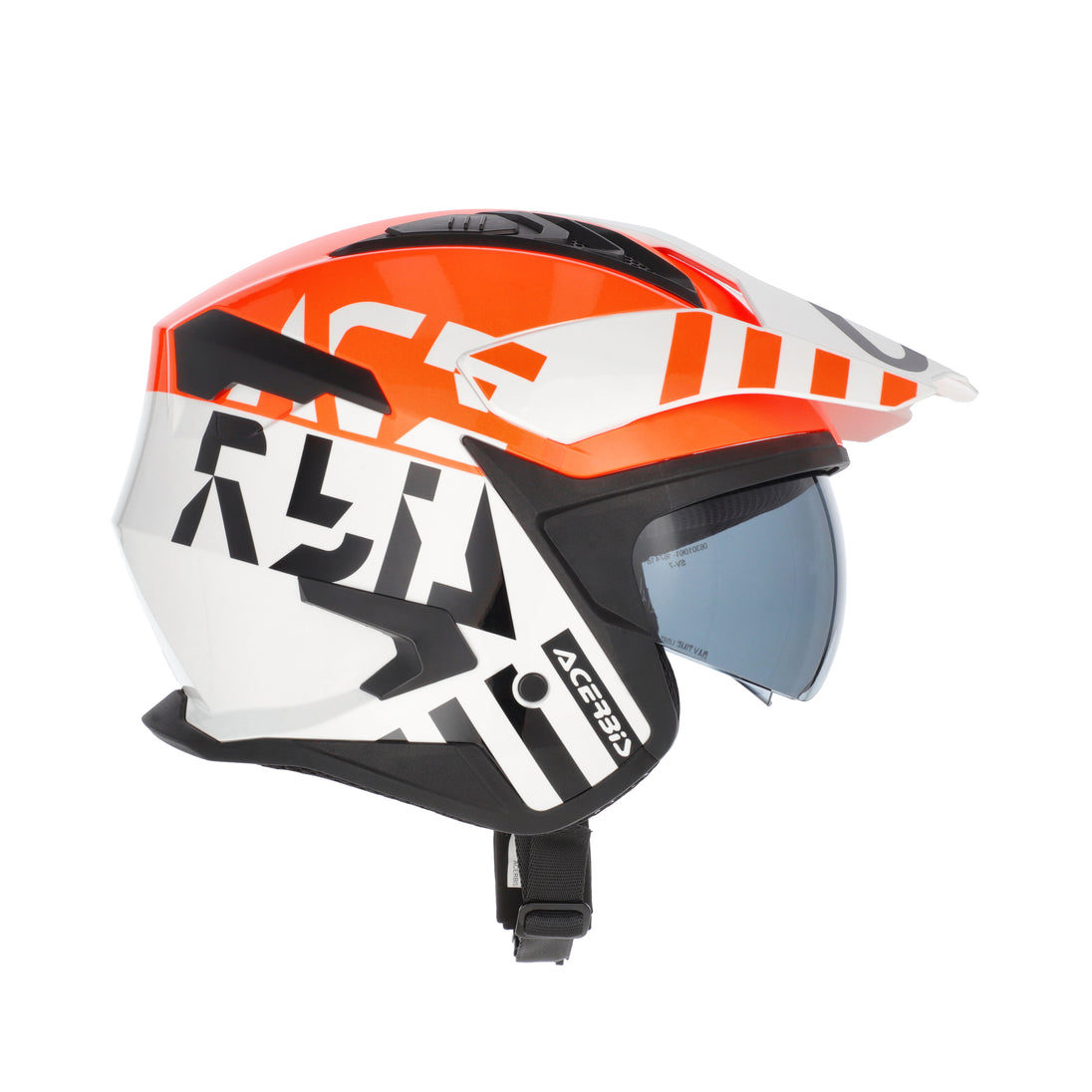Acerbis Casco Jet Aria Evo Graphic Bianco/Arancio vista 3