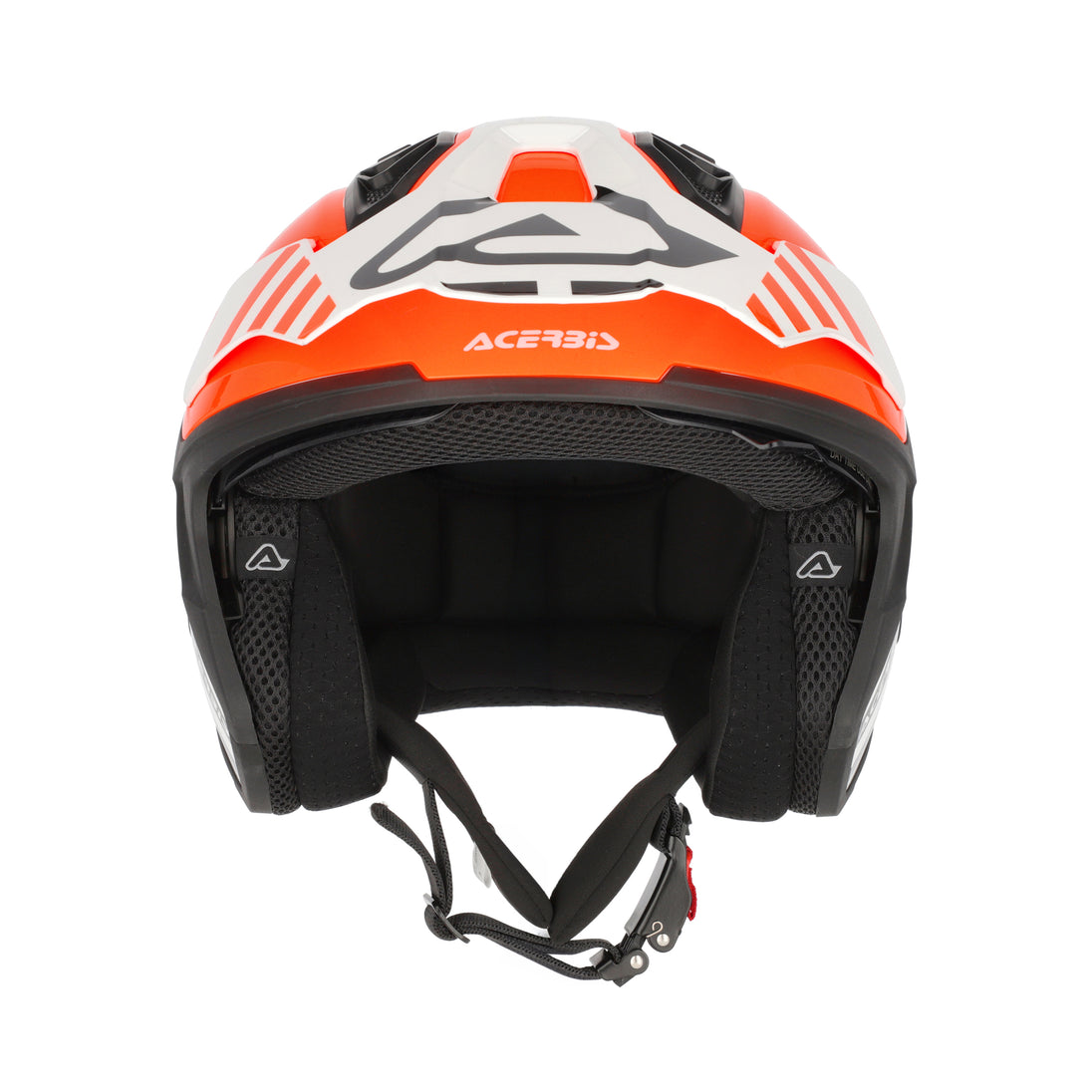 Acerbis Casco Jet Aria Evo Graphic Bianco/Arancio vista 5