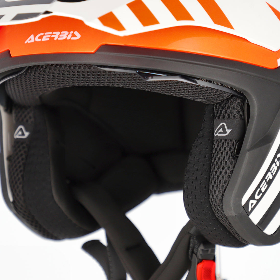 Acerbis Casco Jet Aria Evo Graphic Bianco/Arancio vista 9