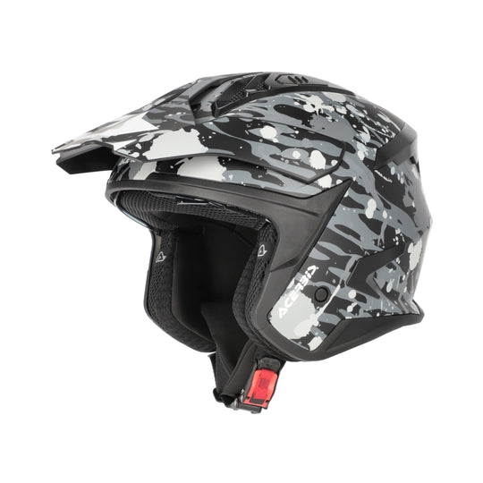 Acerbis Casco Jet Aria Evo Graphic Grigio/Nero vista 1