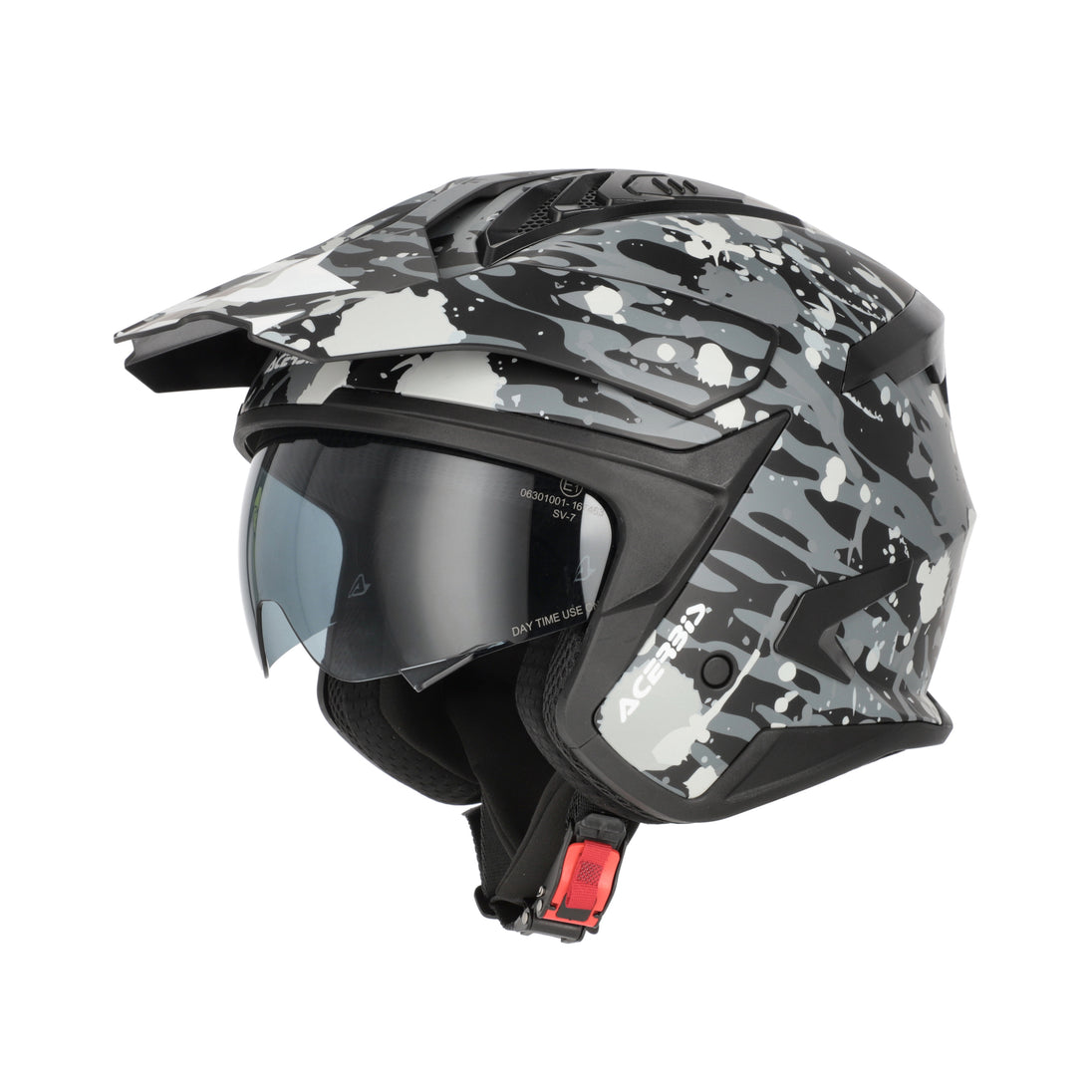 Acerbis Casco Jet Aria Evo Graphic Grigio/Nero vista 2