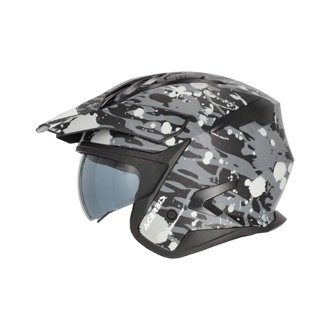 Acerbis Casco Jet Aria Evo Graphic Grigio/Nero vista 4