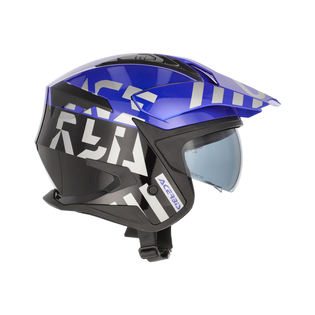Acerbis Casco Jet Aria Evo Graphic Nero/Blu vista 3