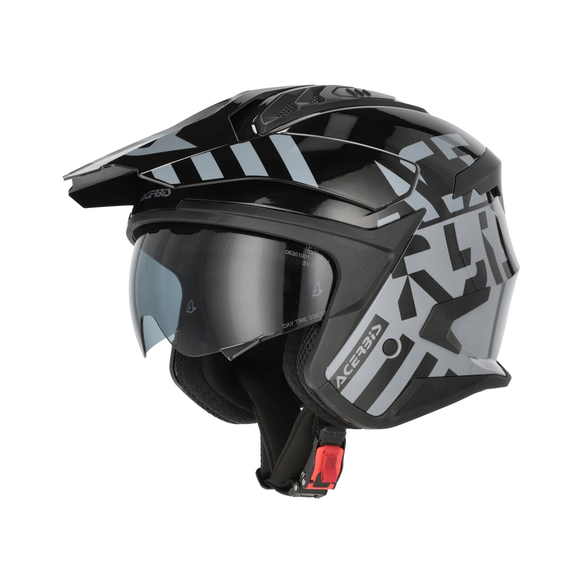 Acerbis Casco Jet Aria Evo Graphic Nero/Grigio vista 2