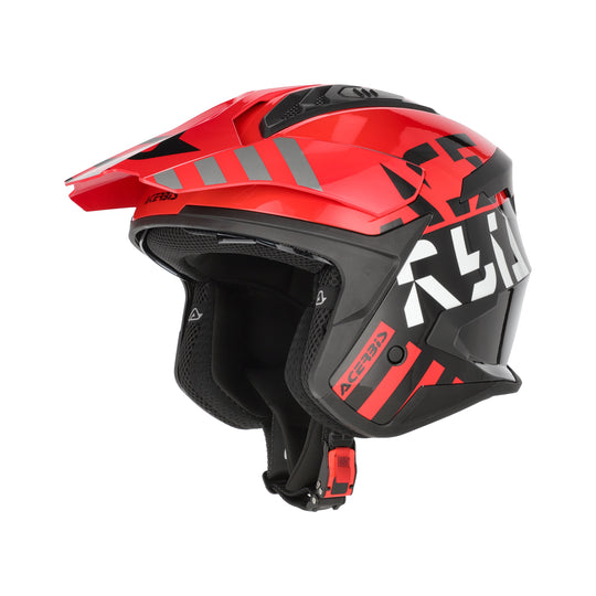 Acerbis Casco Jet Aria Evo Graphic Nero/Rosso vista 1