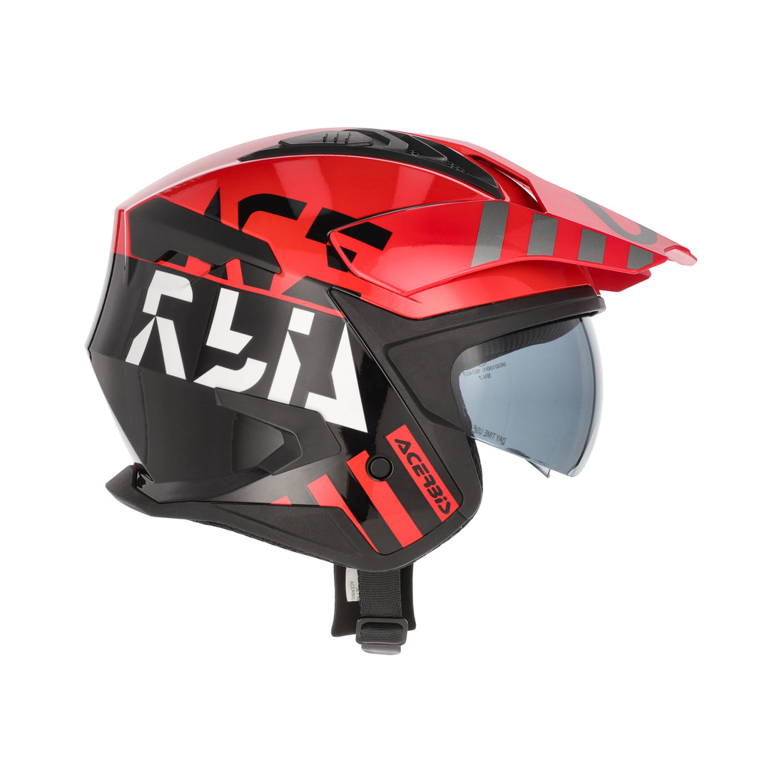 Acerbis Casco Jet Aria Evo Graphic Nero/Rosso vista 3