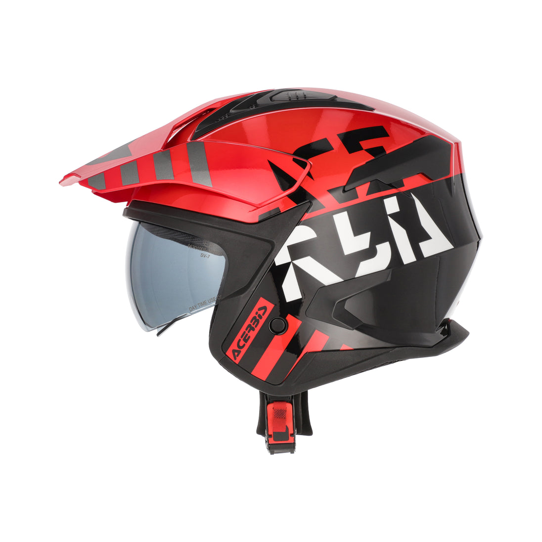 Acerbis Casco Jet Aria Evo Graphic Nero/Rosso vista 4