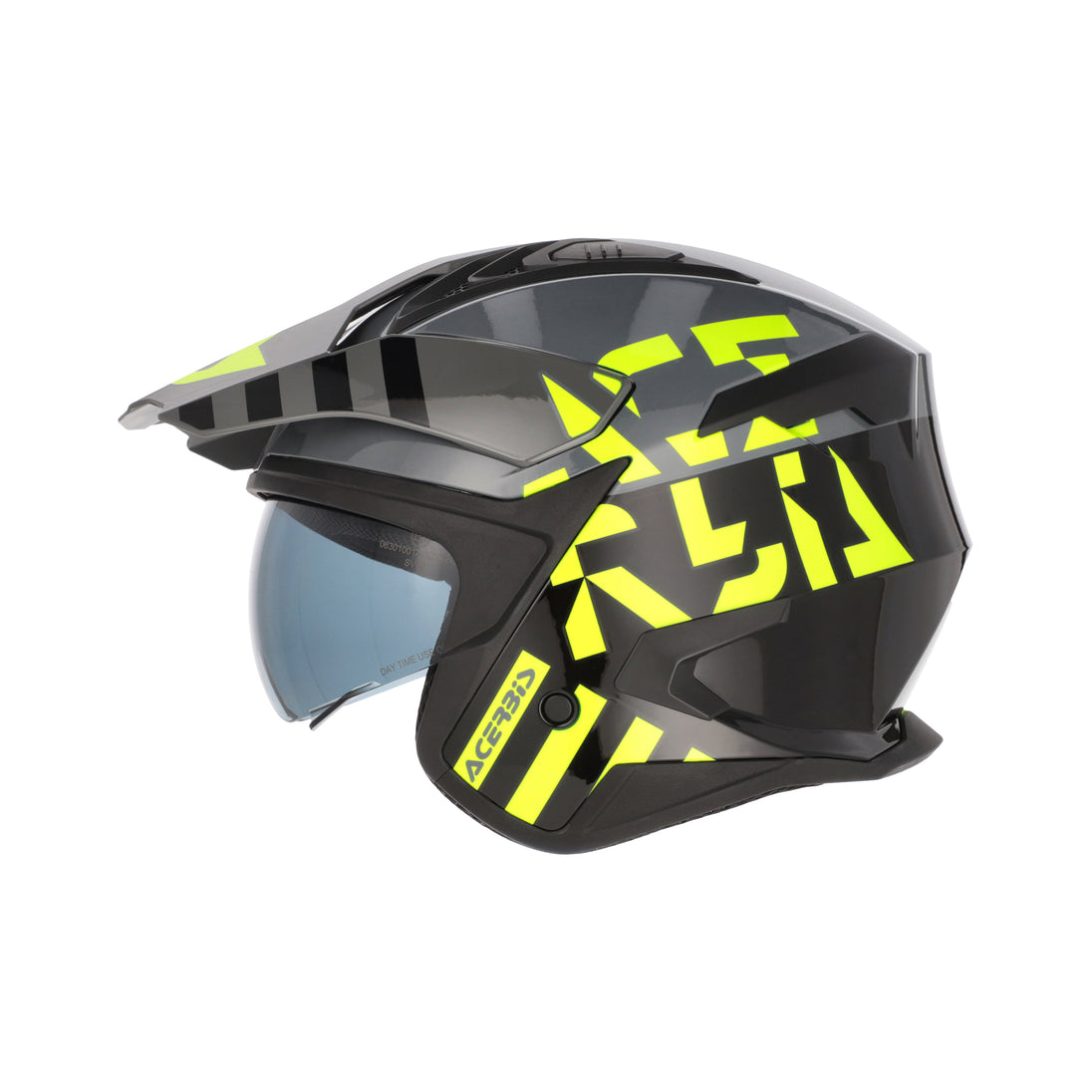 Acerbis Casco Jet Aria Evo Graphic Nero/Giallo Fluo (444) vista 4