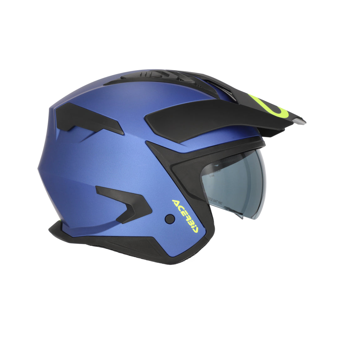 Acerbis Casco Jet Aria Evo Metallic Blu vista 3
