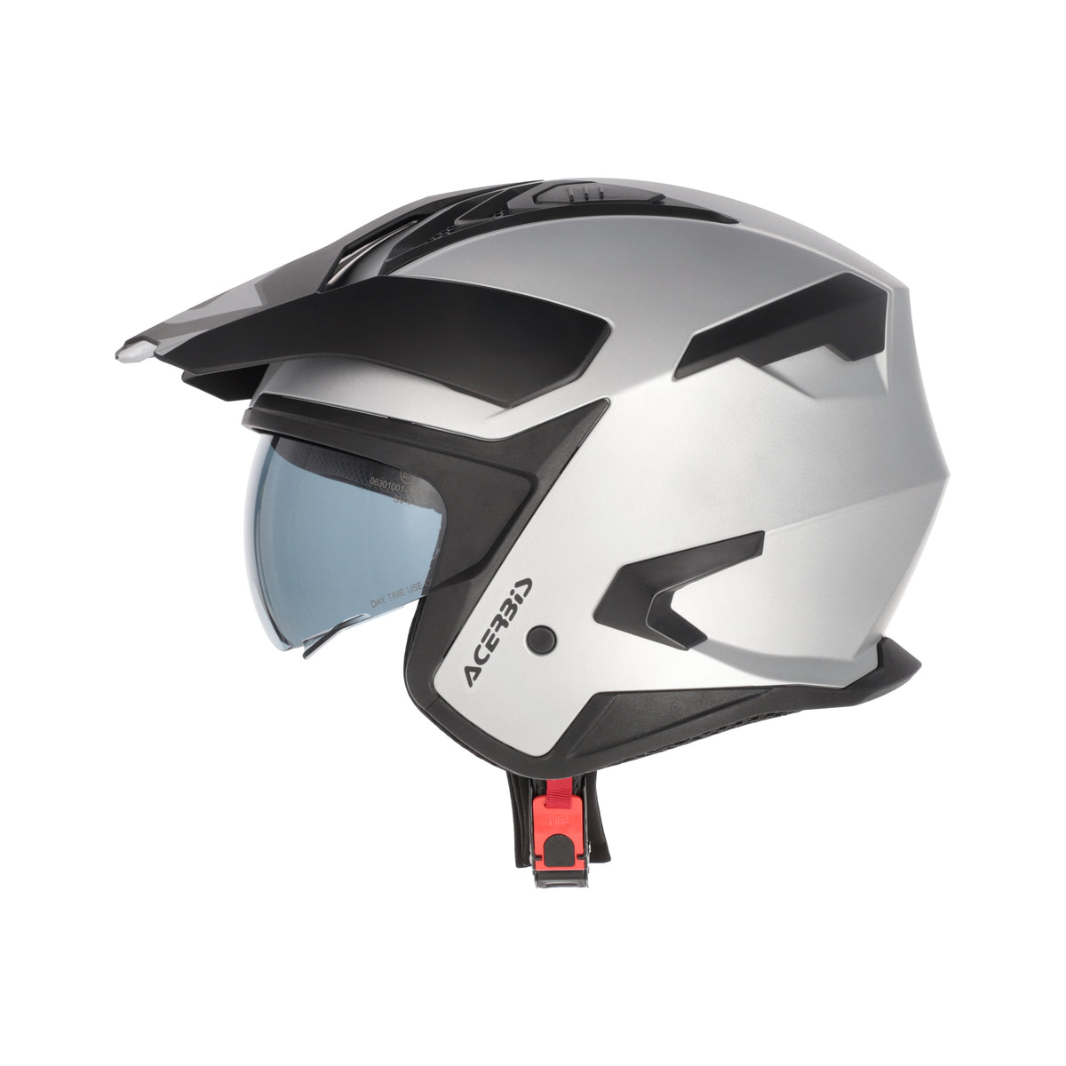 Acerbis Casco Jet Aria Evo Metallic Silver vista 4