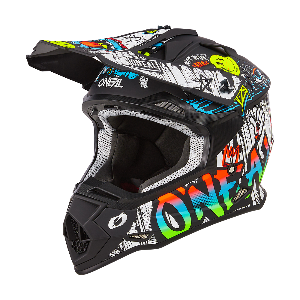 O'neal casco cross 2SRS RANCID nero/bianco