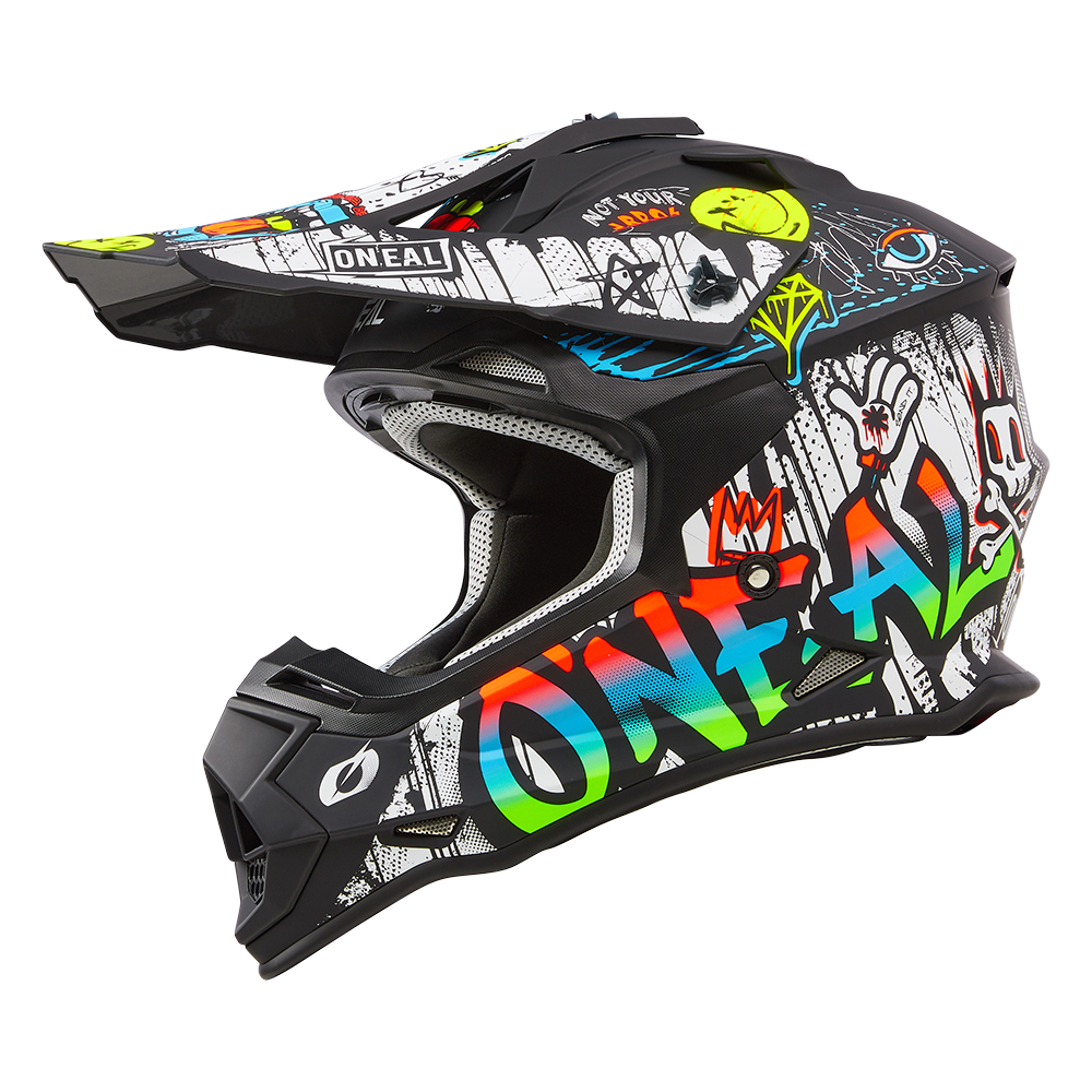 O'neal casco cross 2SRS RANCID nero/bianco