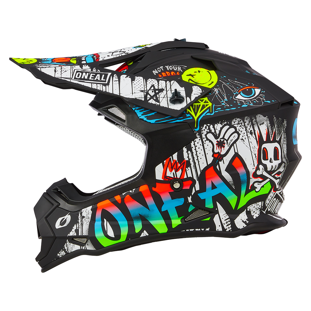 O'neal casco cross 2SRS RANCID nero/bianco