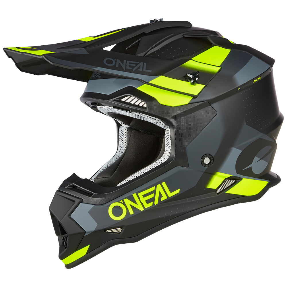 O'neal casco cross 2SRS SPYDE nero/grigio/neon giallo