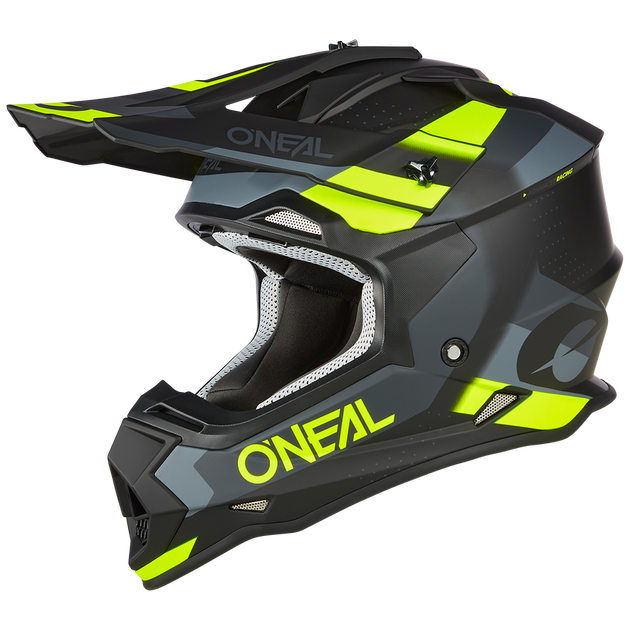 O'neal casco cross 2SRS SPYDE nero/grigio/neon giallo