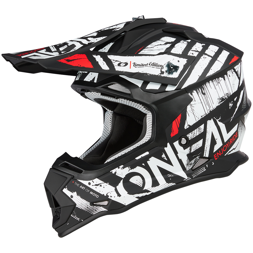 O'neal casco cross 2SRS GLITCH nero/bianco