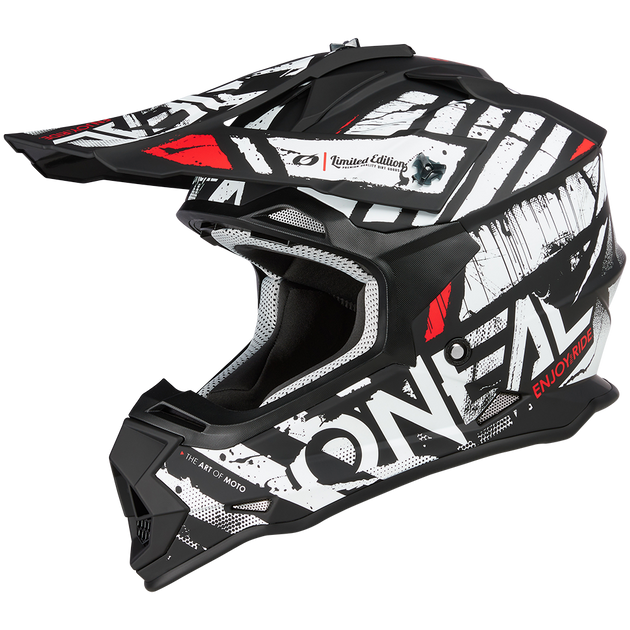 O'neal casco cross 2SRS GLITCH nero/bianco