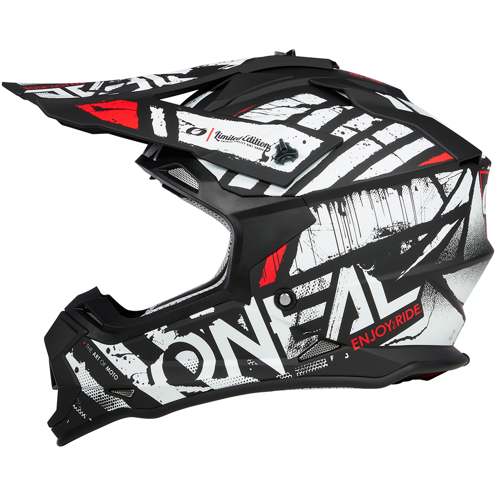 O'neal casco cross 2SRS GLITCH nero/bianco