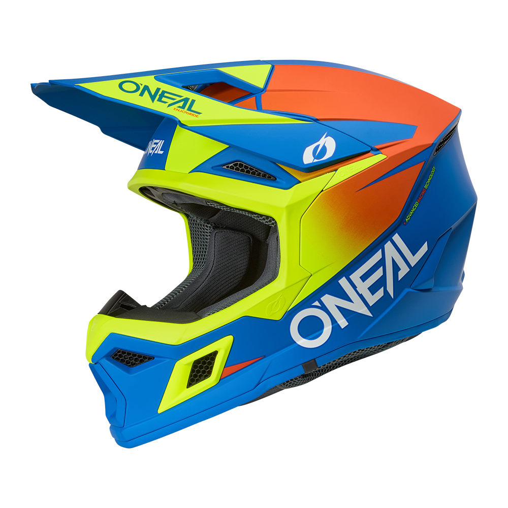 O'neal casco cross 3SRS Youth SOLID blu/neon giallo