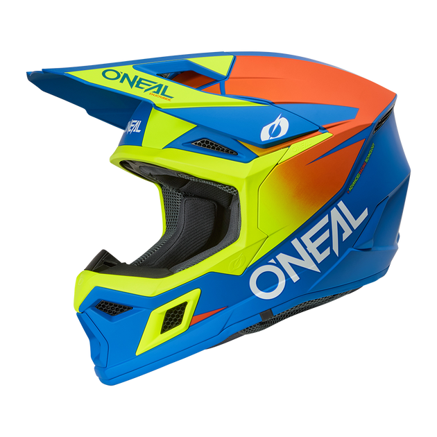 O'neal casco cross 3SRS Youth SOLID blu/neon giallo
