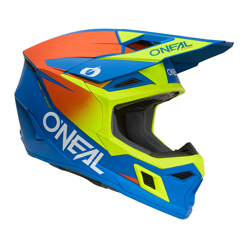O'neal casco cross 3SRS Youth SOLID blu/neon giallo