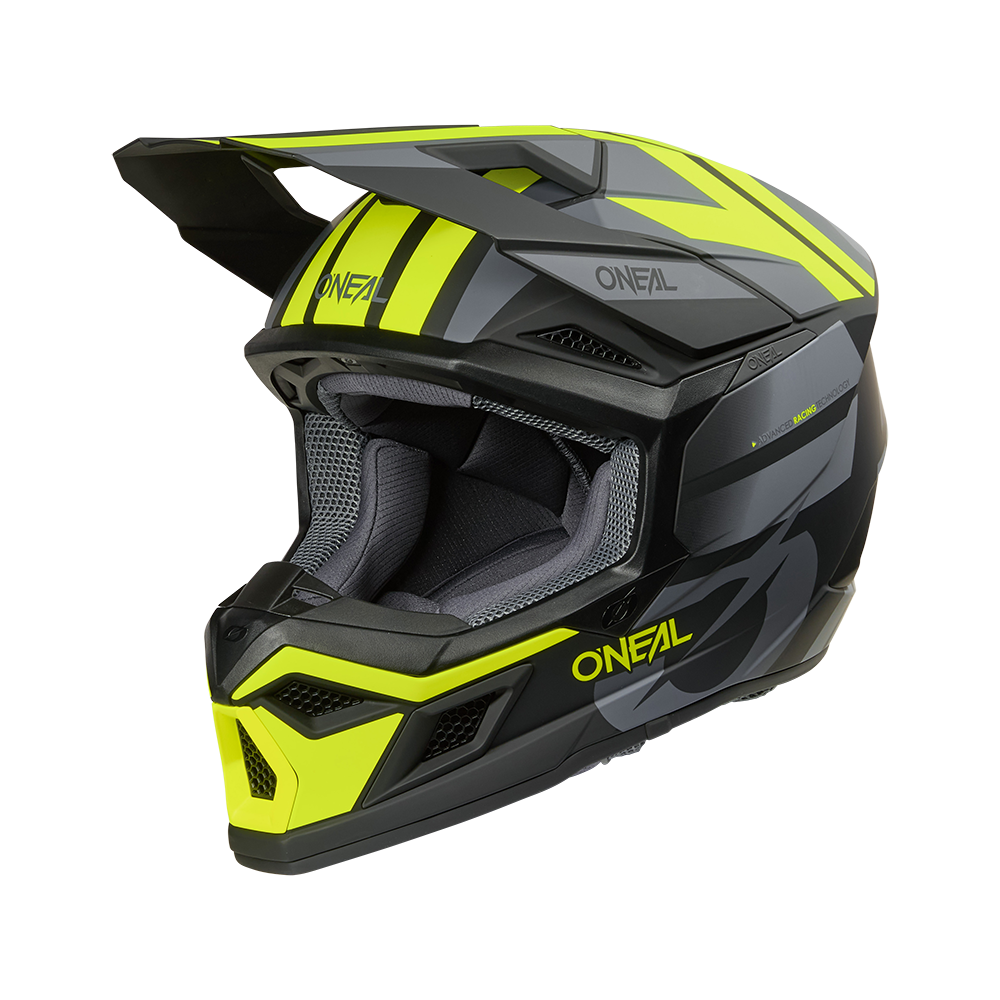 O'neal casco cross 3SRS RIDE nero/grigio/neon giallo