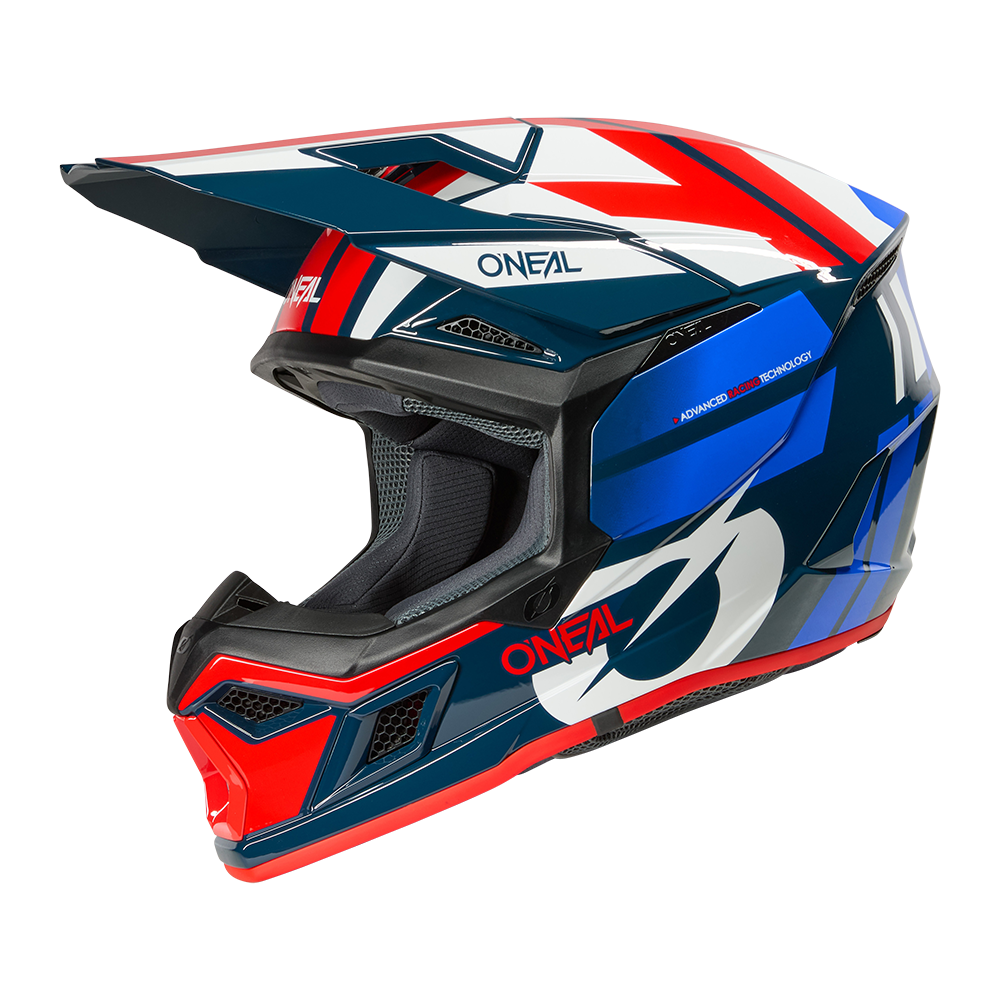 O'neal casco cross 3SRS RIDE blu/bianco/rossa