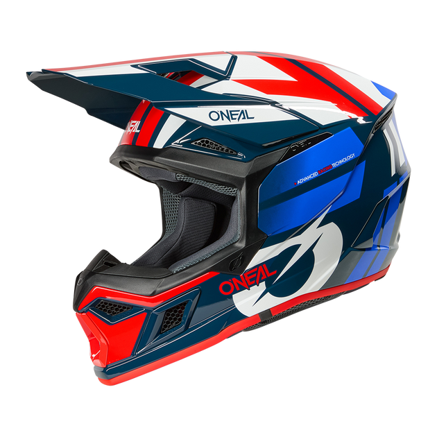 O'neal casco cross 3SRS RIDE blu/bianco/rossa