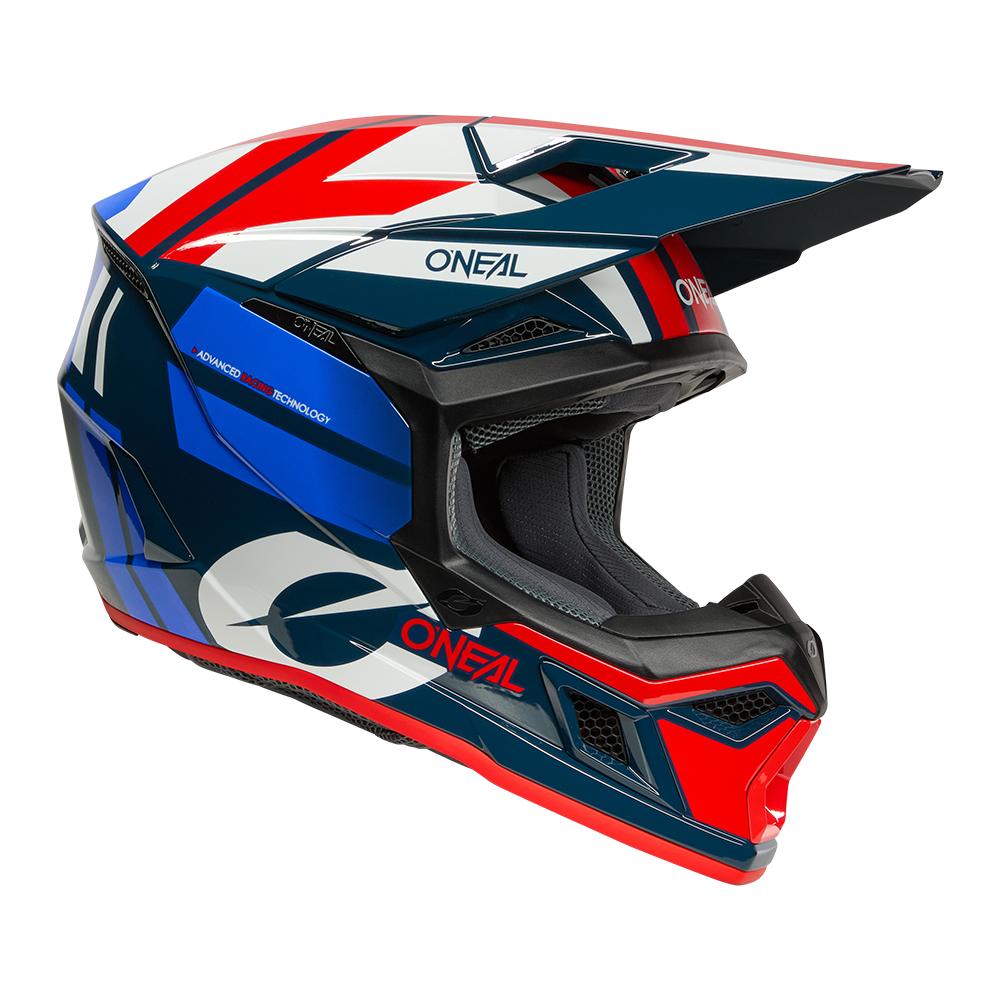 O'neal casco cross 3SRS RIDE blu/bianco/rossa