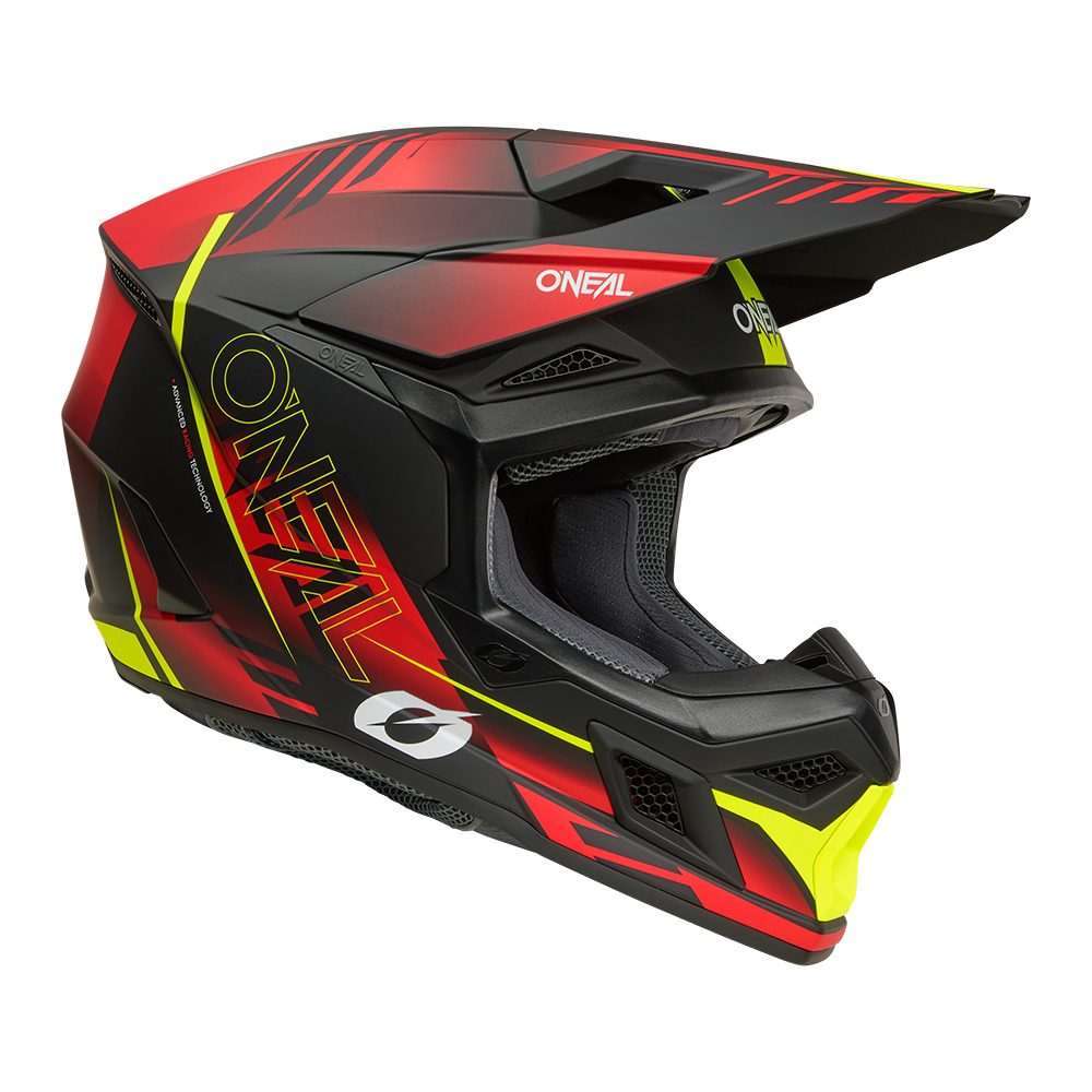 O'neal casco cross 3SRS HAZE nero/rossa/neon giallo