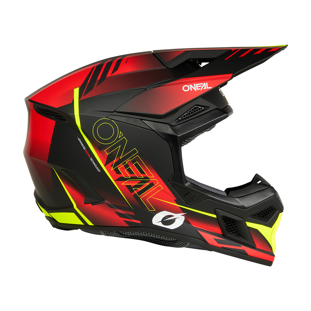 O'neal casco cross 3SRS HAZE nero/rossa/neon giallo