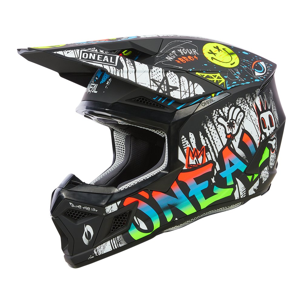 O'neal casco cross 3SRS Youth RANCID nero/bianco