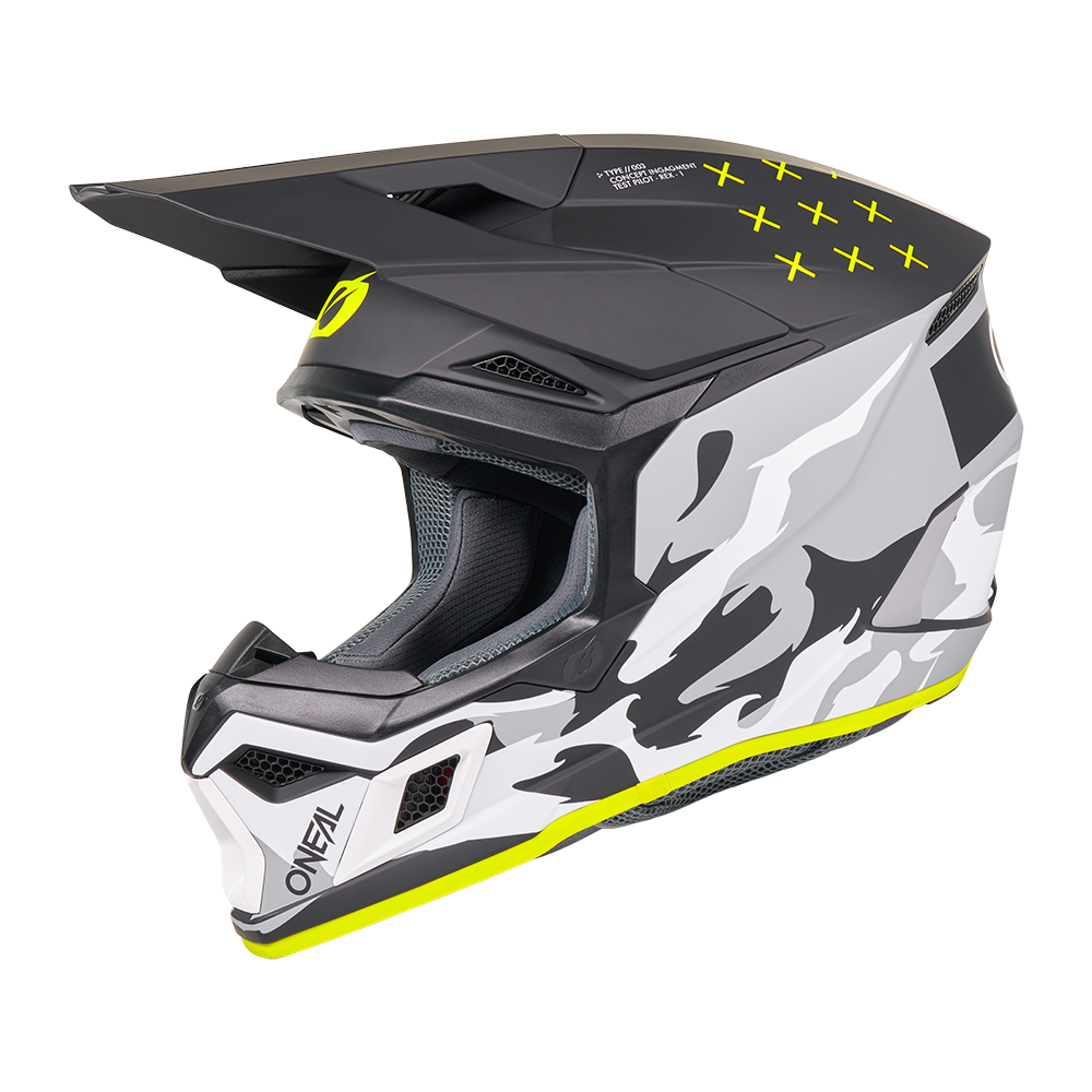 O'neal casco cross 3SRS HEAT nero/grigio