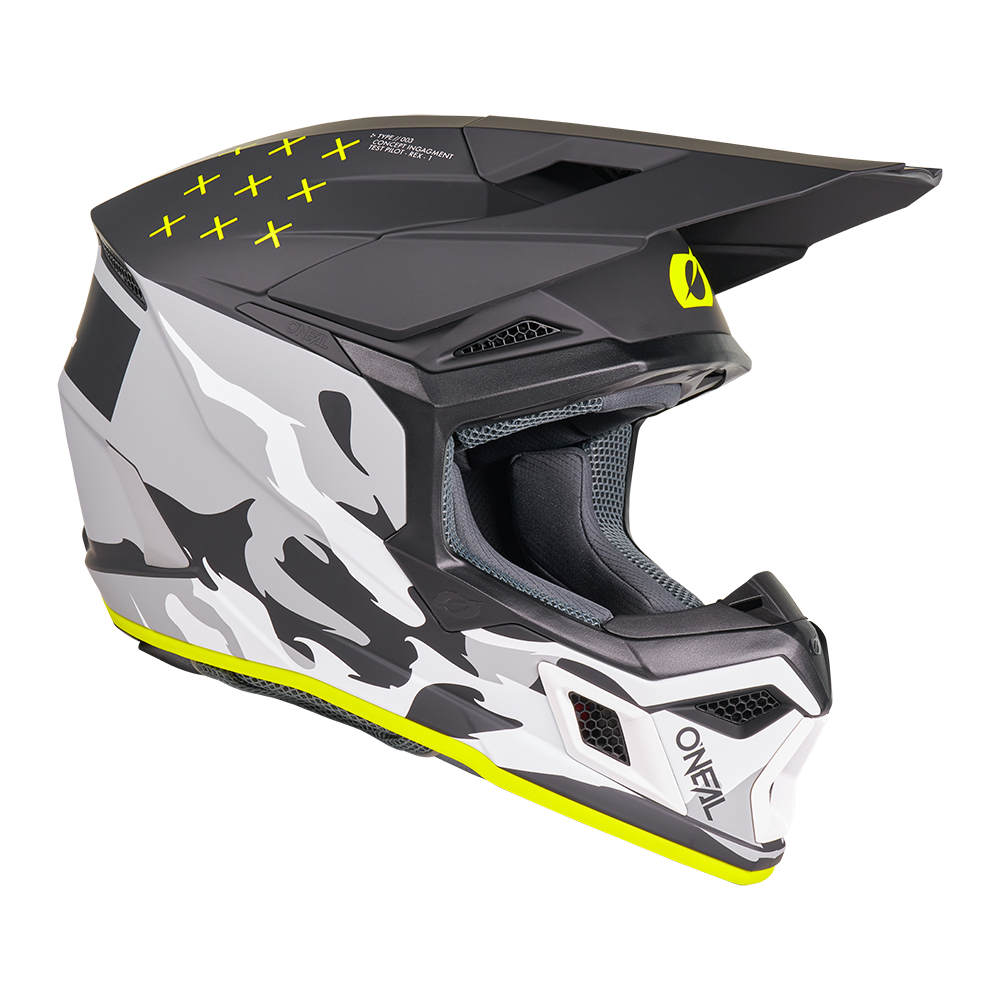 O'neal casco cross 3SRS HEAT nero/grigio