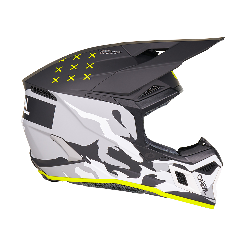 O'neal casco cross 3SRS HEAT nero/grigio