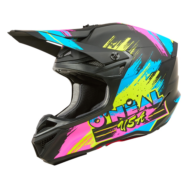 O'neal casco cross 5SRS Polyacrylite RESEDA nero/neon giallo/blu