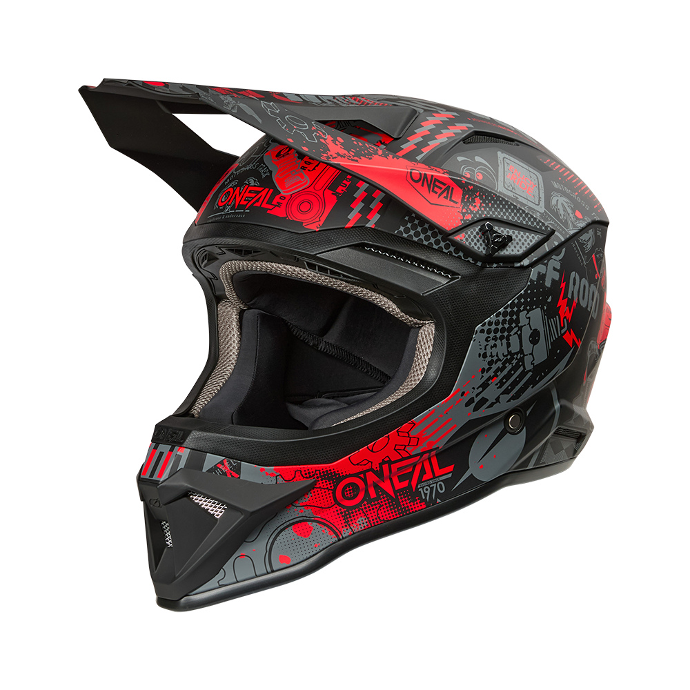 O'neal casco cross 1SRS VIBRANT nero/rosso