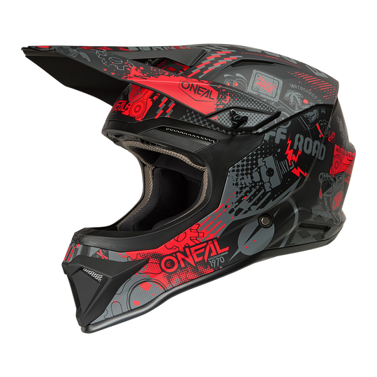 O'neal casco cross 1SRS VIBRANT nero/rosso