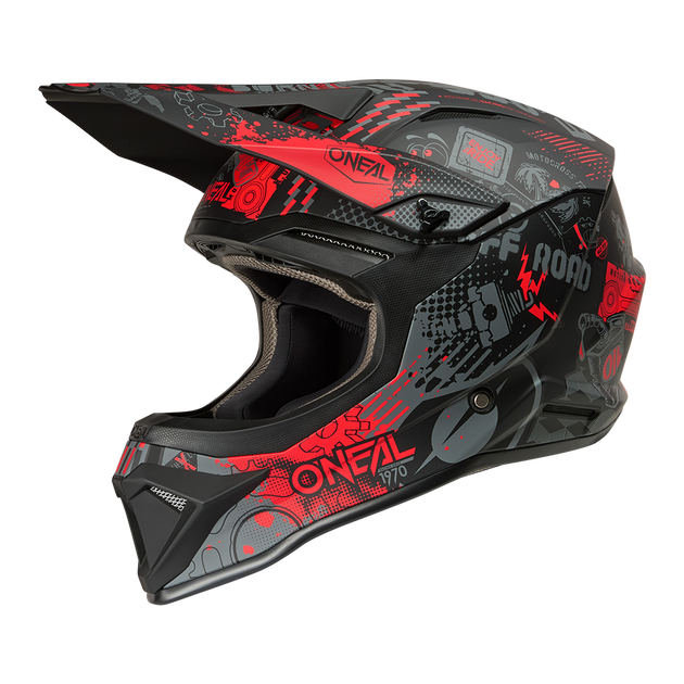 O'neal casco cross 1SRS VIBRANT nero/rosso