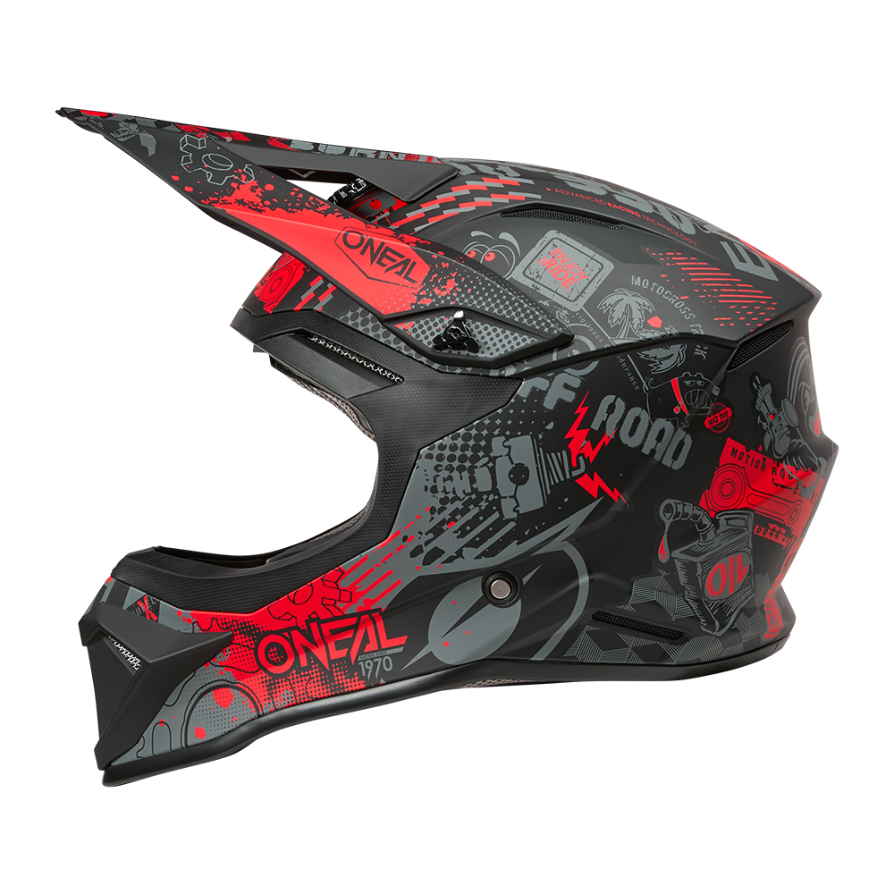 O'neal casco cross 1SRS VIBRANT nero/rosso