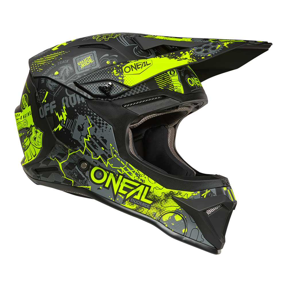 O'neal casco cross 1SRS Youth VIBRANT nero/neon giallo