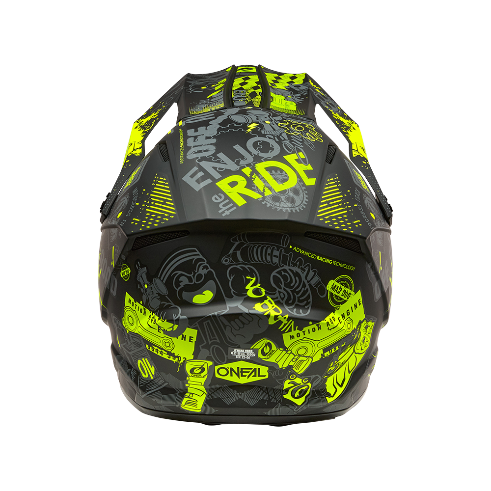 O'neal casco cross 1SRS VIBRANT nero/neon giallo
