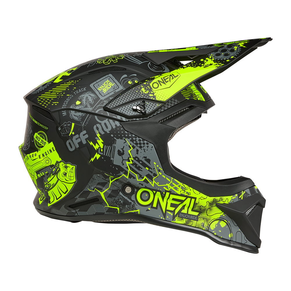 O'neal casco cross 1SRS Youth VIBRANT nero/neon giallo