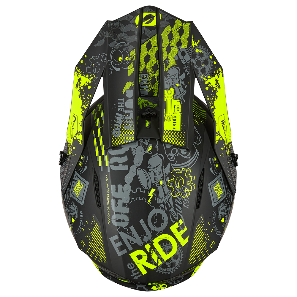 O'neal casco cross 1SRS VIBRANT nero/neon giallo