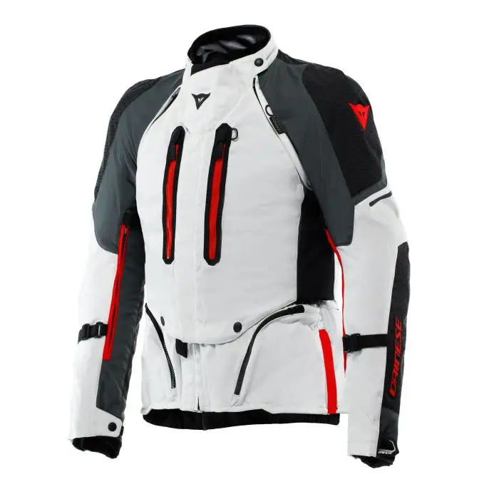 Giacca moto Dainese SUPER ADVENTURE ABSOLUTESHELL Grigio ghiaccio Iron Gate Rosso